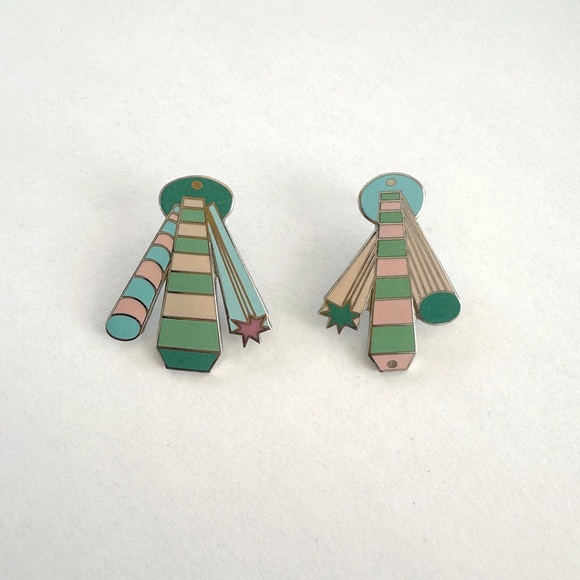 American Vintage Jewelry - vintage memphis design sterling silver enamel earrings